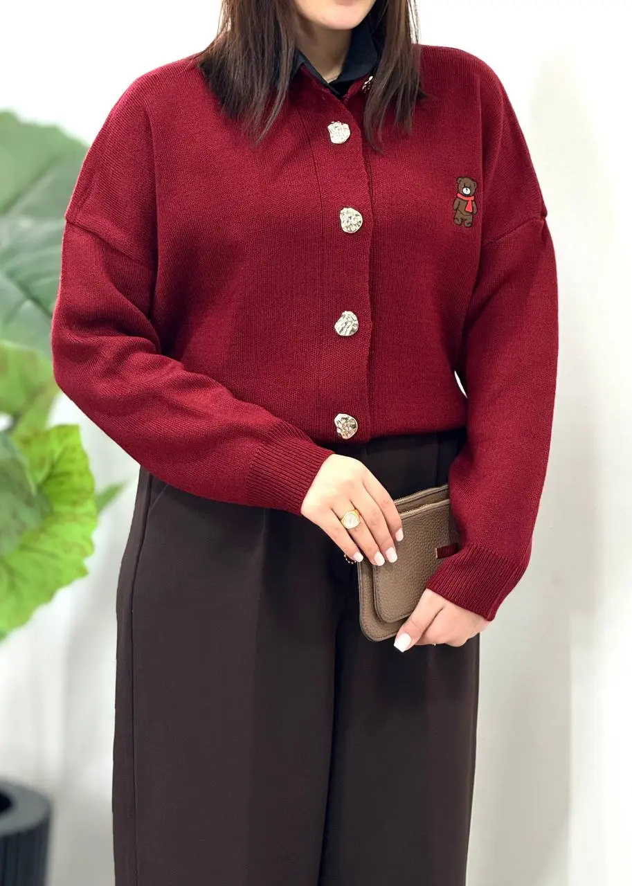 بافت جلو دکمه گلدوزی تدی کد ۴۱۴۵